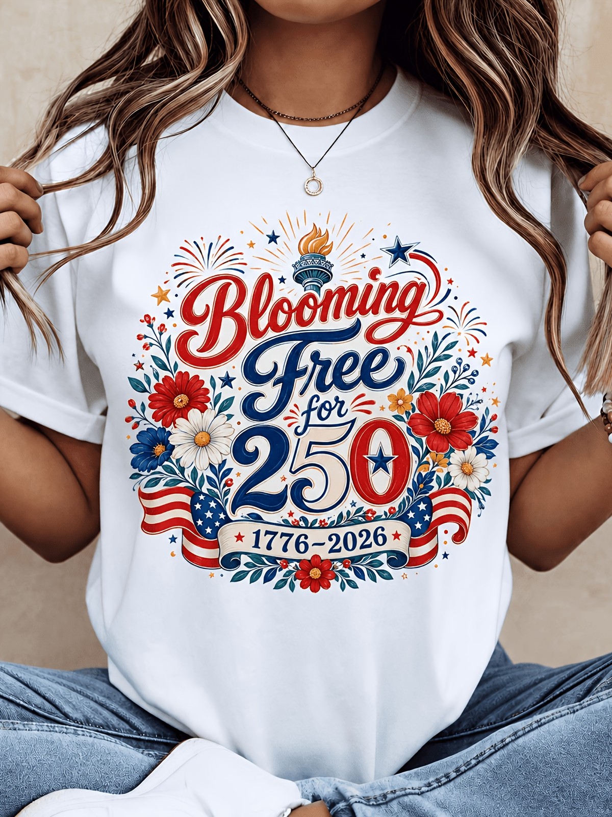 Blooming Free 250 Years Liberty – 1776-2026 Patriotic Floral Fireworks
