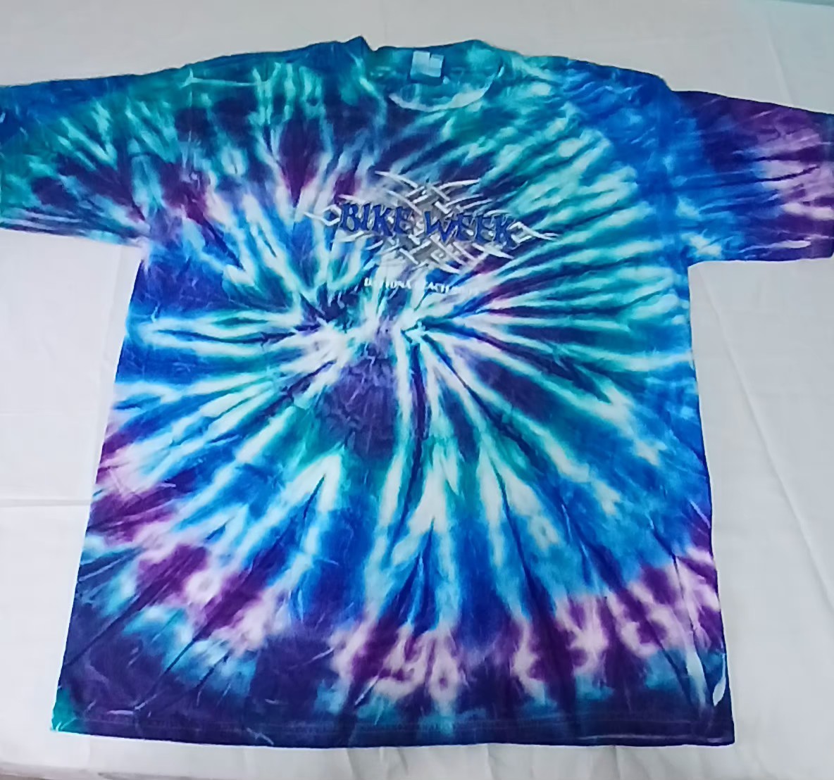 2005 Daytona Beach Bike Week Tye-Dye Multi Colored Motorcycle T Shirt Large