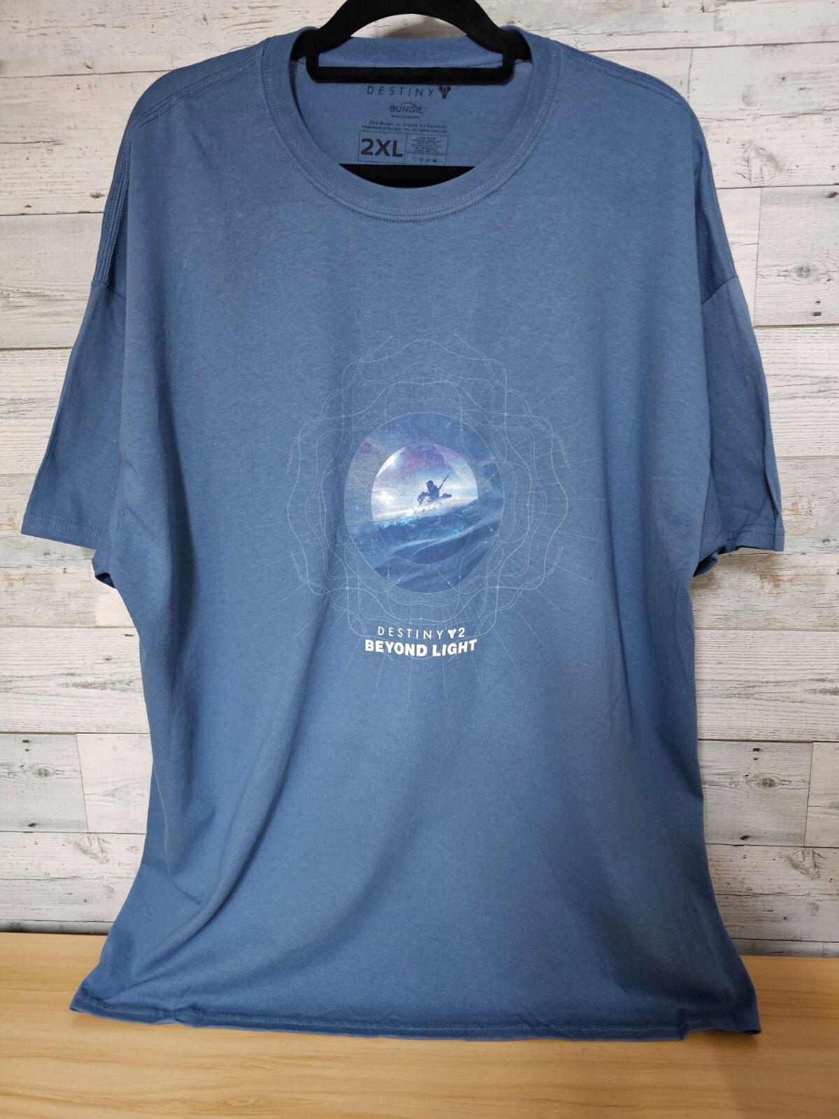 DESTINY 2 BEYOND LIGHT T-SHIRT – LOOTWEAR – 2XL – NWOT – LIGHT BLUE