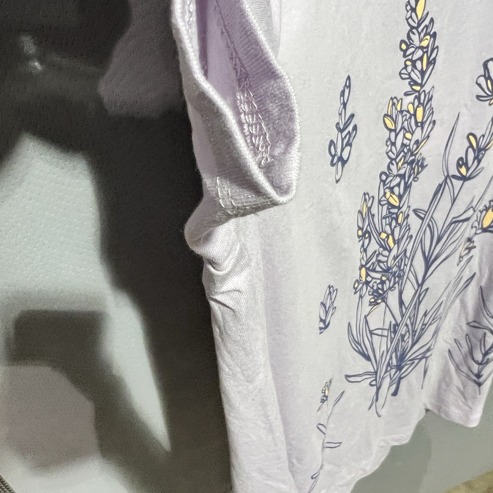 Mighty Fine Purple Flower design T-shirt Size 0X BR2026