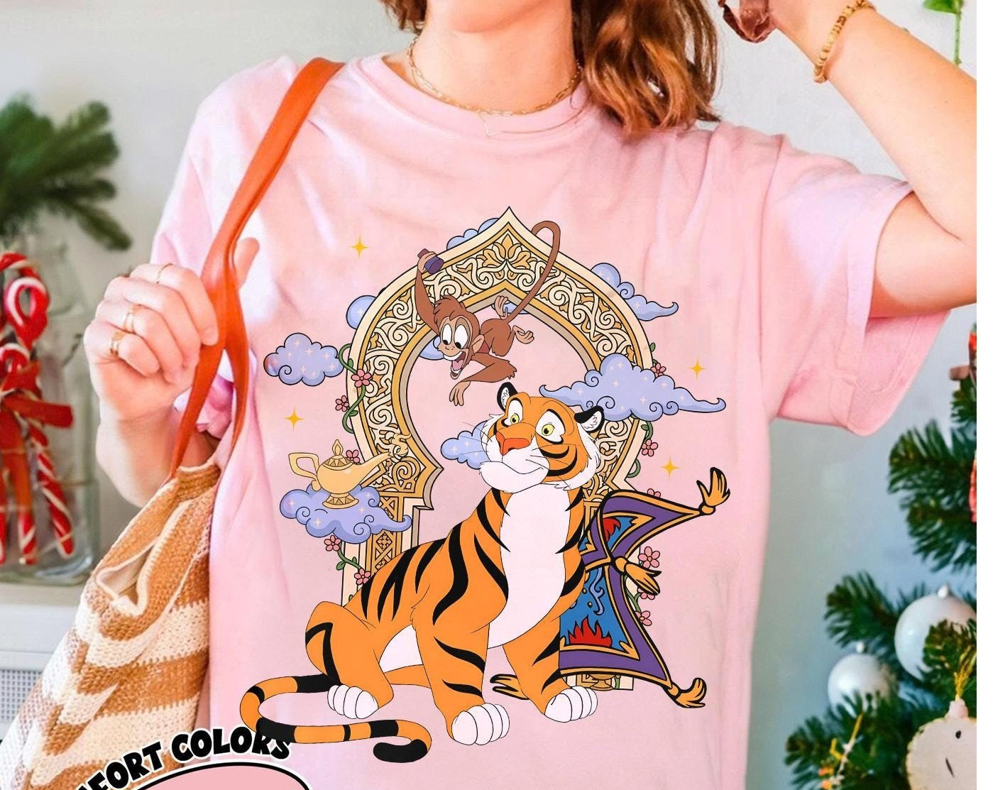Retro Aladdin Friends Shirt, Rajah Tiger and Abu Monkey Tee