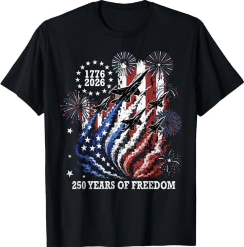 250 Years 250th Anniversary USA 4th of July 1776 2026 T-Shirt S-3XL