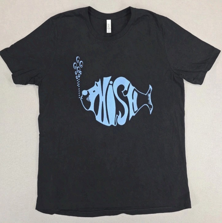 Phish Logo Shirt Mens Black Music Concert Band Psychedelic Abstract Bubble