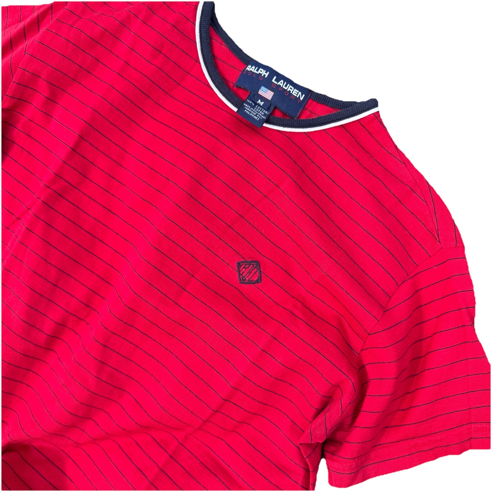 Vintage Polo Sport Shirt Womens Large Ralph Lauren Contrasting Trim Preppy 90s M