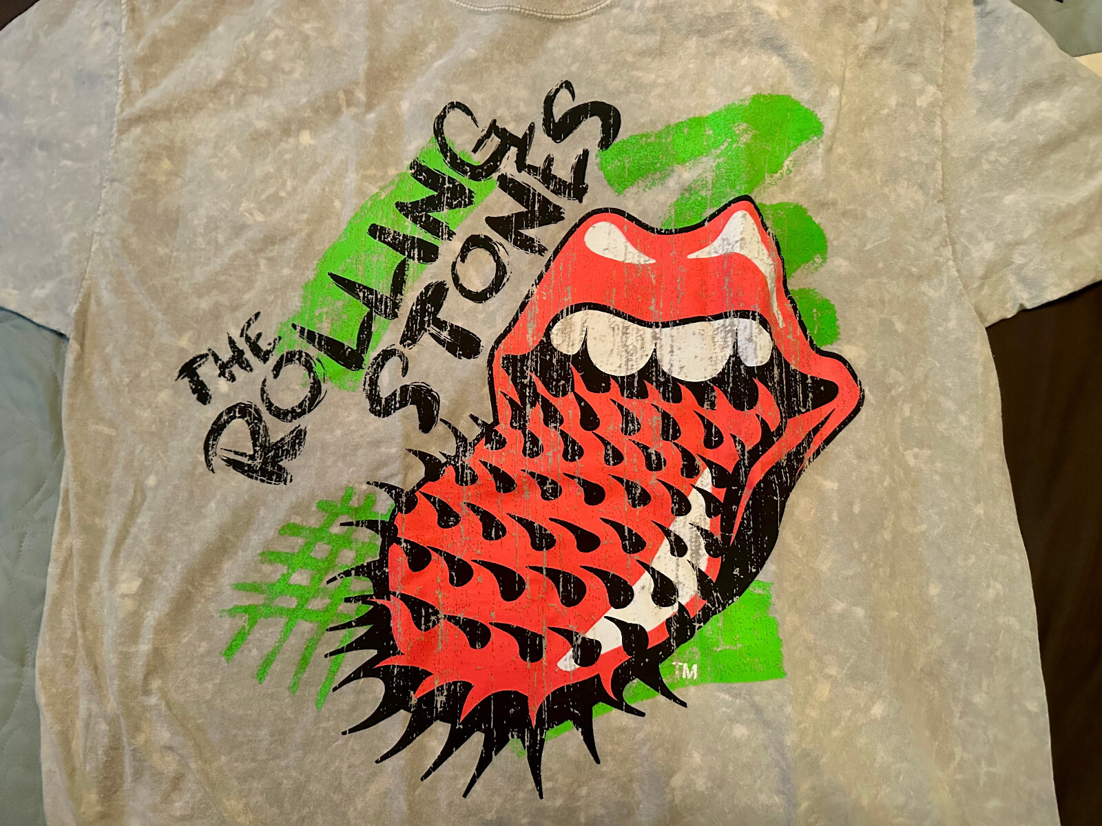 OFFICIAL Rolling Stones grey stone washed tshirt Size XL