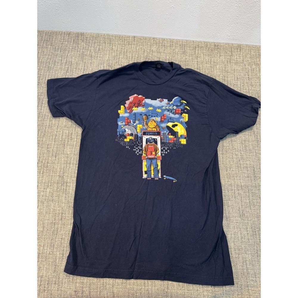 Arcader T Shirt Size Large Blue Mash Up Chest 19 In Length 29 In Used