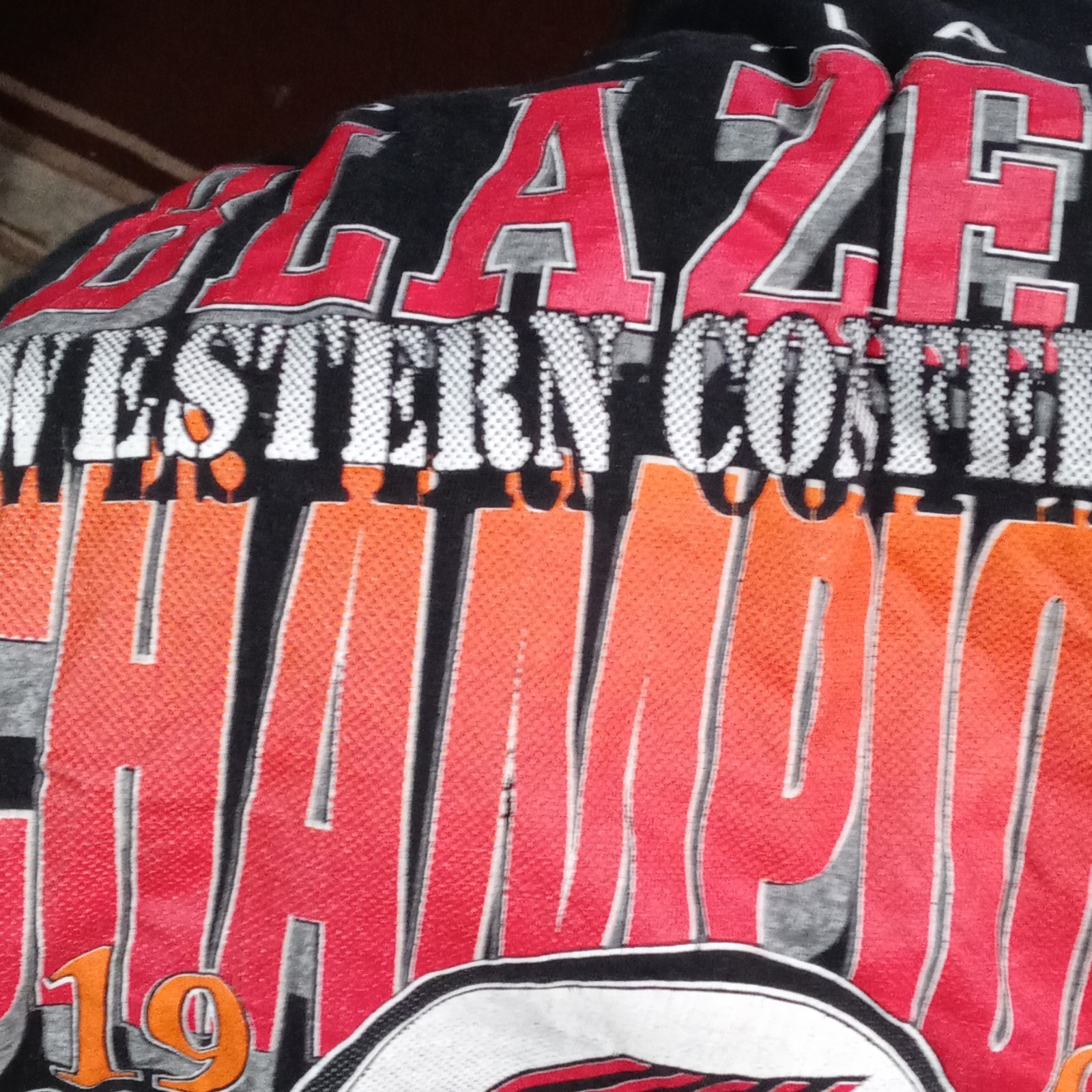 Men’s Portland Blazers Black Blaze Western Conference Champions 1991 T-Shirt