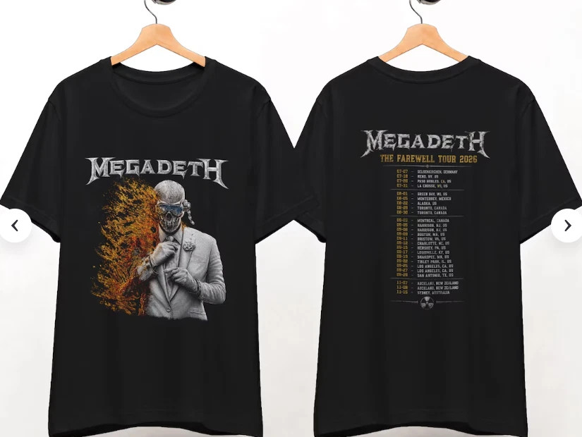 Megadeth Farewell Tour 2026 Vintage Band Tee Retro Metal Unisex Graphic Shirt Co