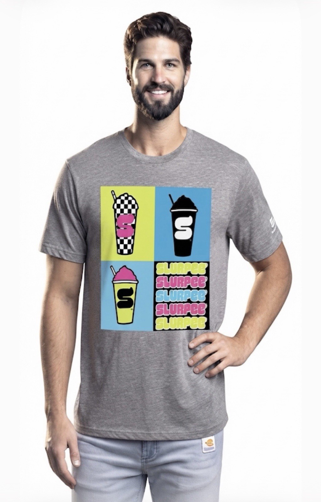 7 / 11 Slurpee T Shirt 4 Basic Food Groups Brain Feeeze XL Gray New Junk Food