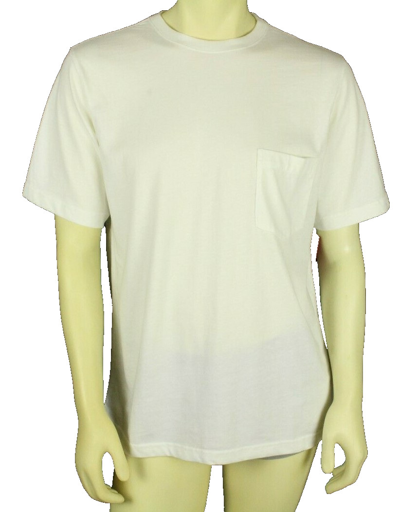 Lands’ End Men’s Performance T Shirt White Short Sleeve Size M