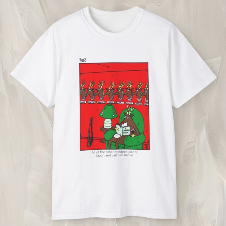 90s Vintage Rubin 1991 Rudolph Funny Carton Christmas Shirt Unisex Tee S-5XL