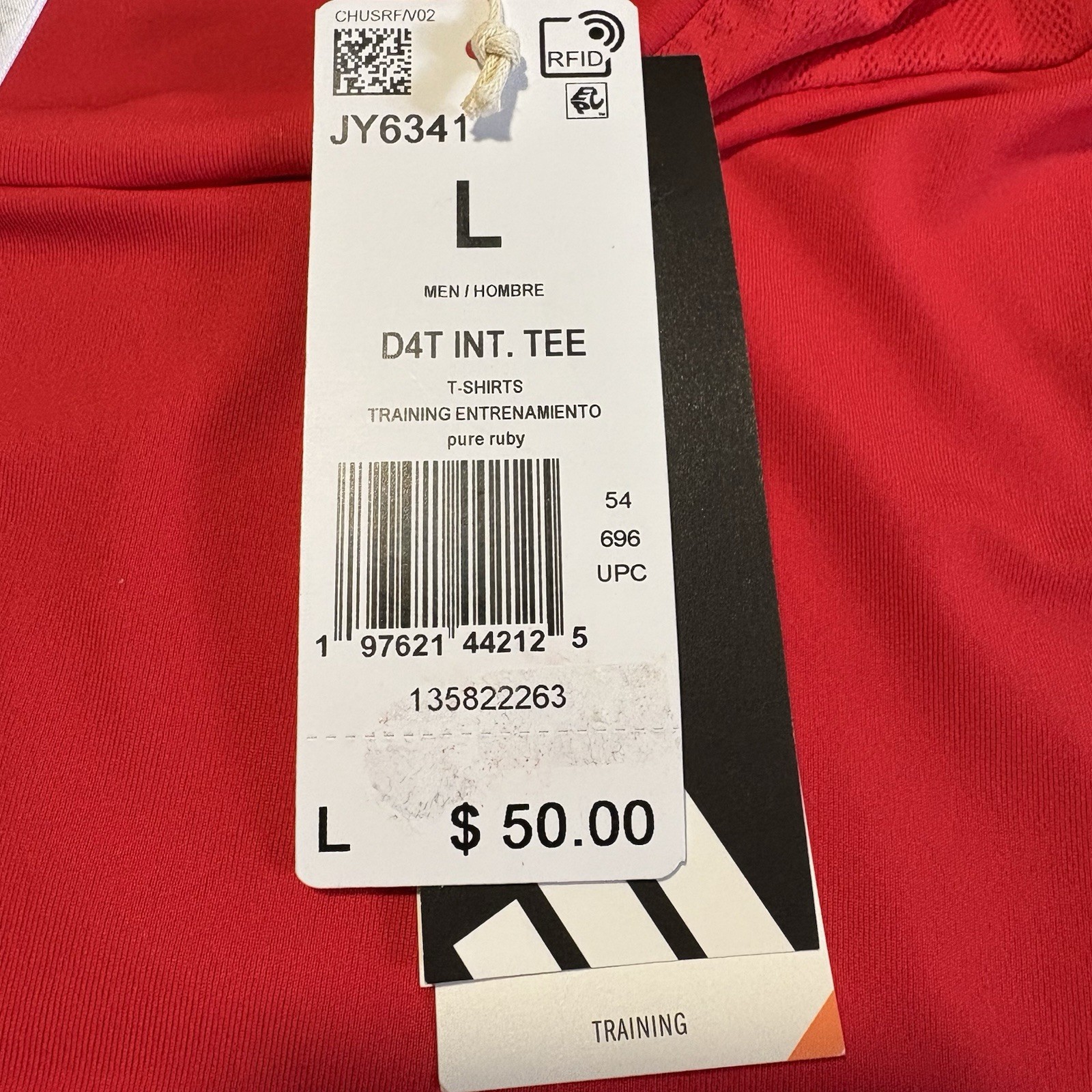 Adidas D4T TEE Training T-Shirt Men Large Red JY6341 Climacool Performance NWT