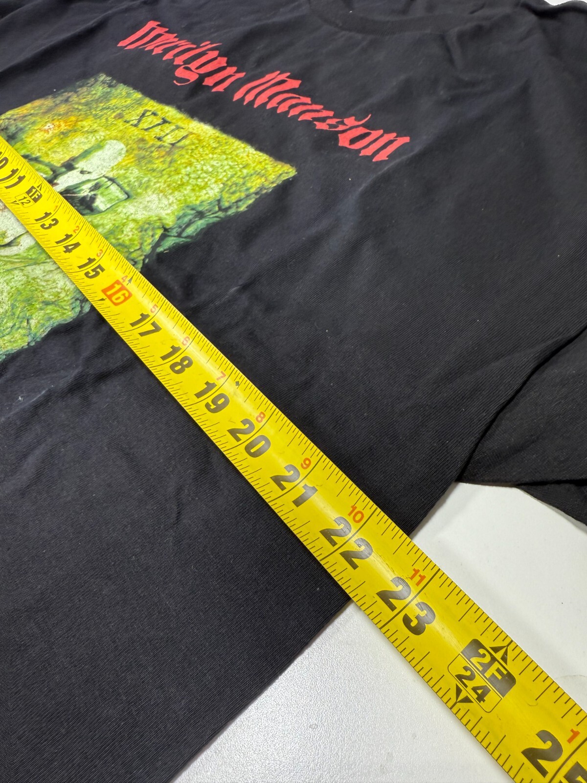 Rare Vintage Merch Marilyn Manson Death Tarot Card 2000 Cotton BG Shirt Size XL