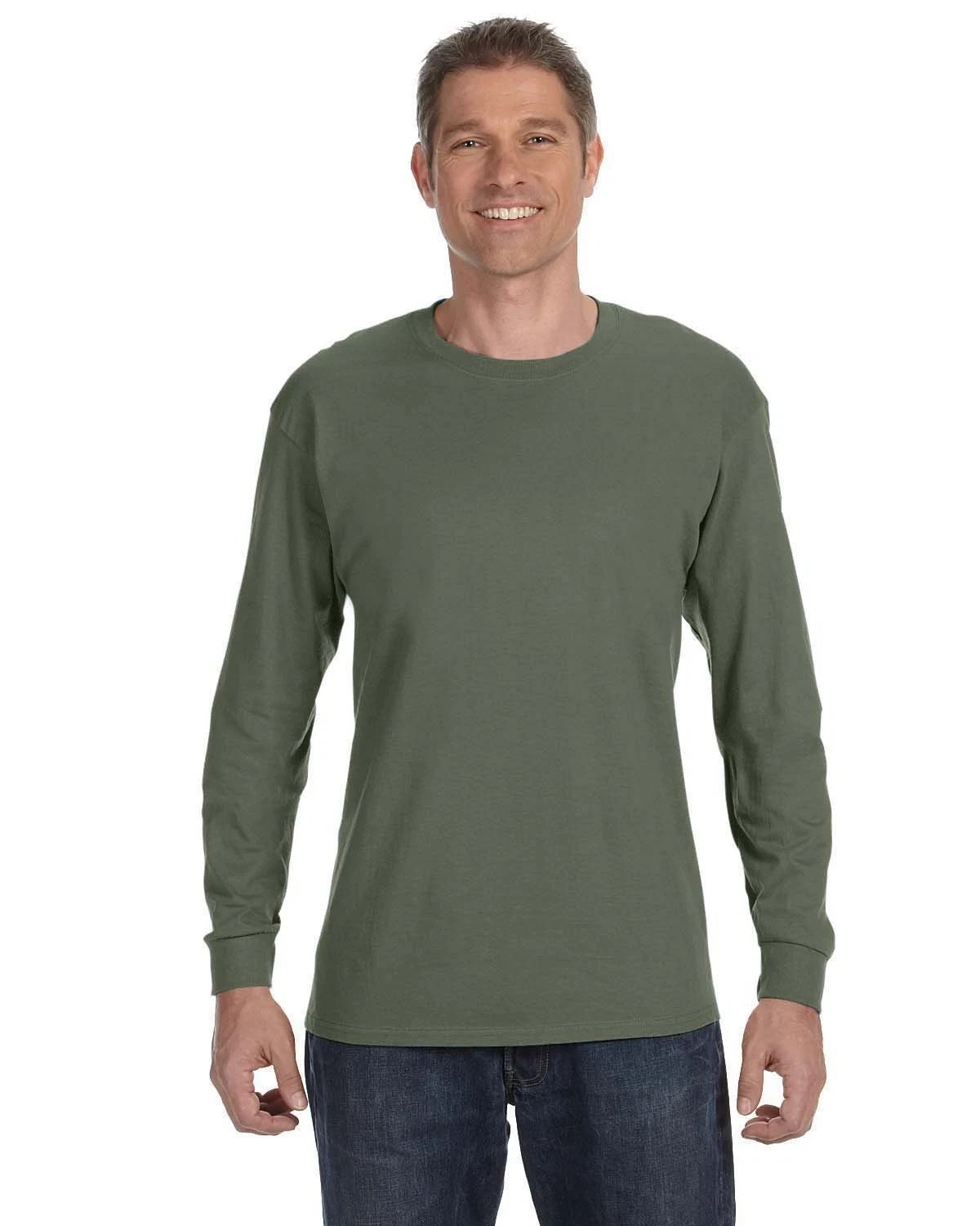 Gildan G540 Men’s Heavy Cotton Preshrunk T Shirt Long Sleeve Crew Neck T-Shirt