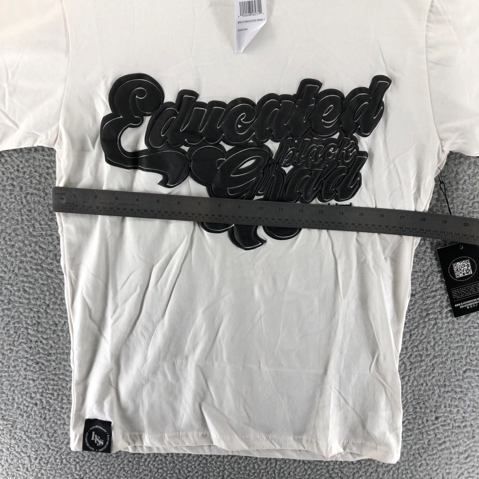 Black & Scholared Men’s Size S Shirt Black and White Educated Black Grad