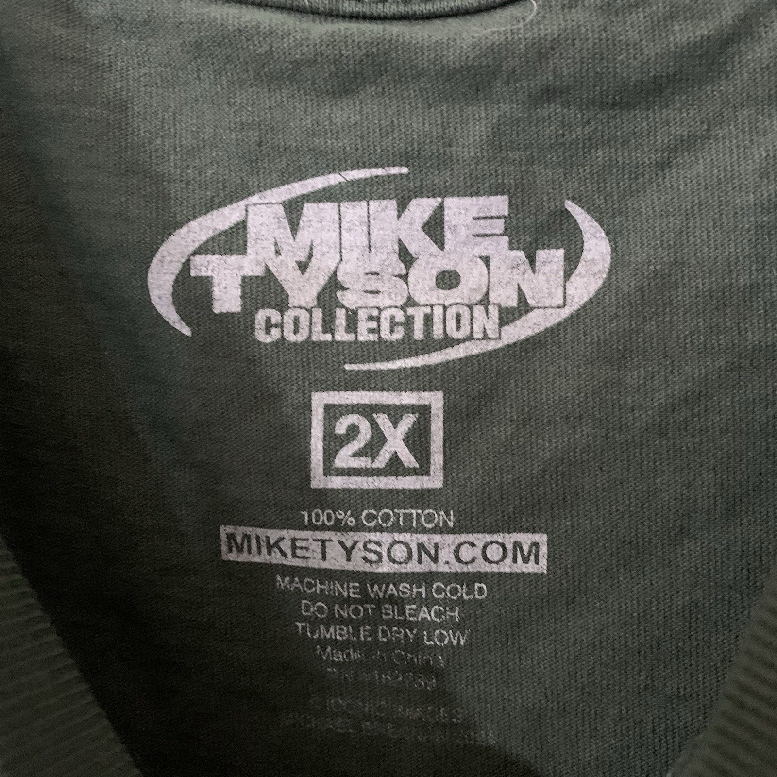 Mike Tyson Men’s Shirt 2XL Green Iron Mike Graphic Print Short Sleeve