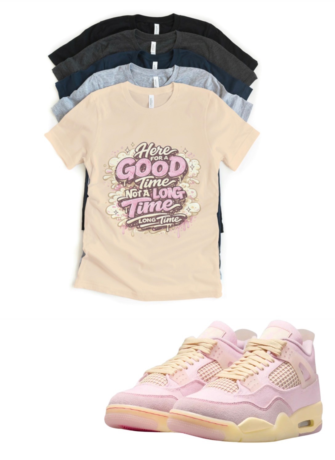 Shirt to match Jordan 4 Iced Carmine Pink Denim Good Time Sneakerhead Match Tee