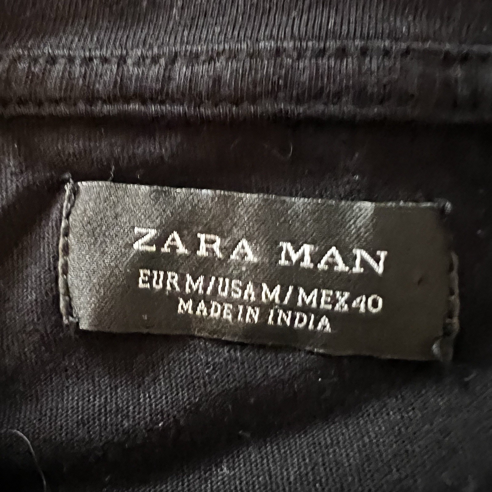 ZARA Man Black Beaded Sequin Snake Crown Embroidered T-Shirt Size M