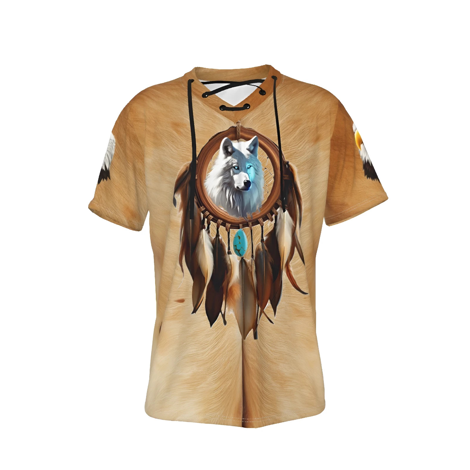 Native American Indian Wolf T-shirt/Dreamcatcher/Men/Women, Front & Back Print