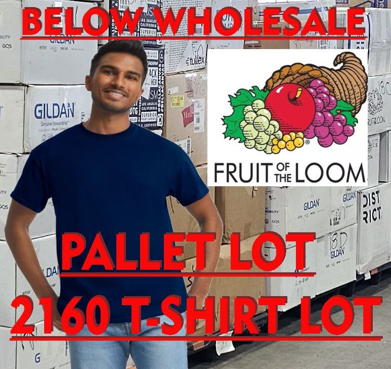 WHOLESALE PALLET Blank T-Shirt 2160 pc S NAVY Fruit of Loom 3930R /3931 Bulk Lot
