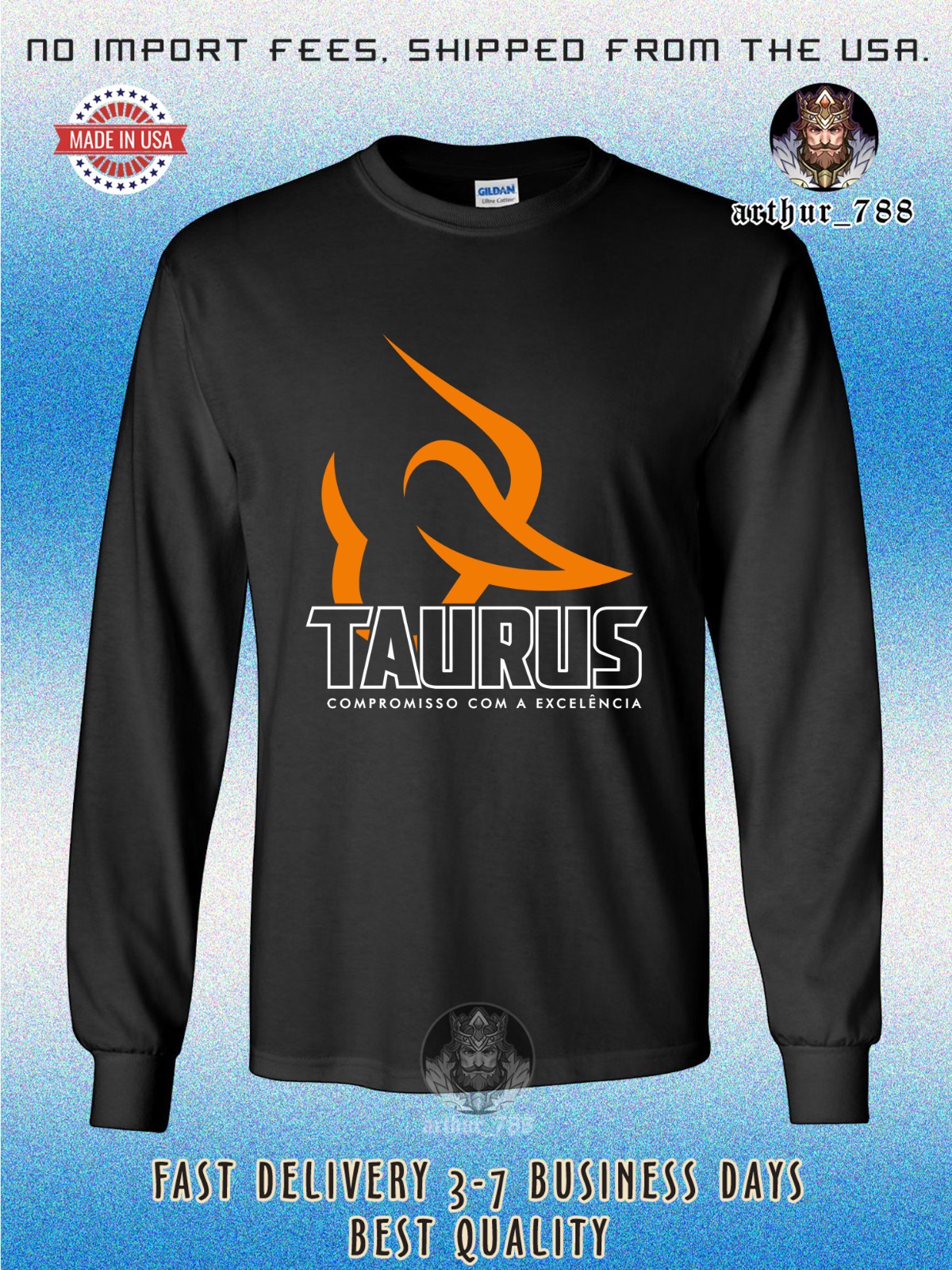 New Taurus Firearms Logo Men’s Long Sleeve T-Shirt American Size T-Shirt