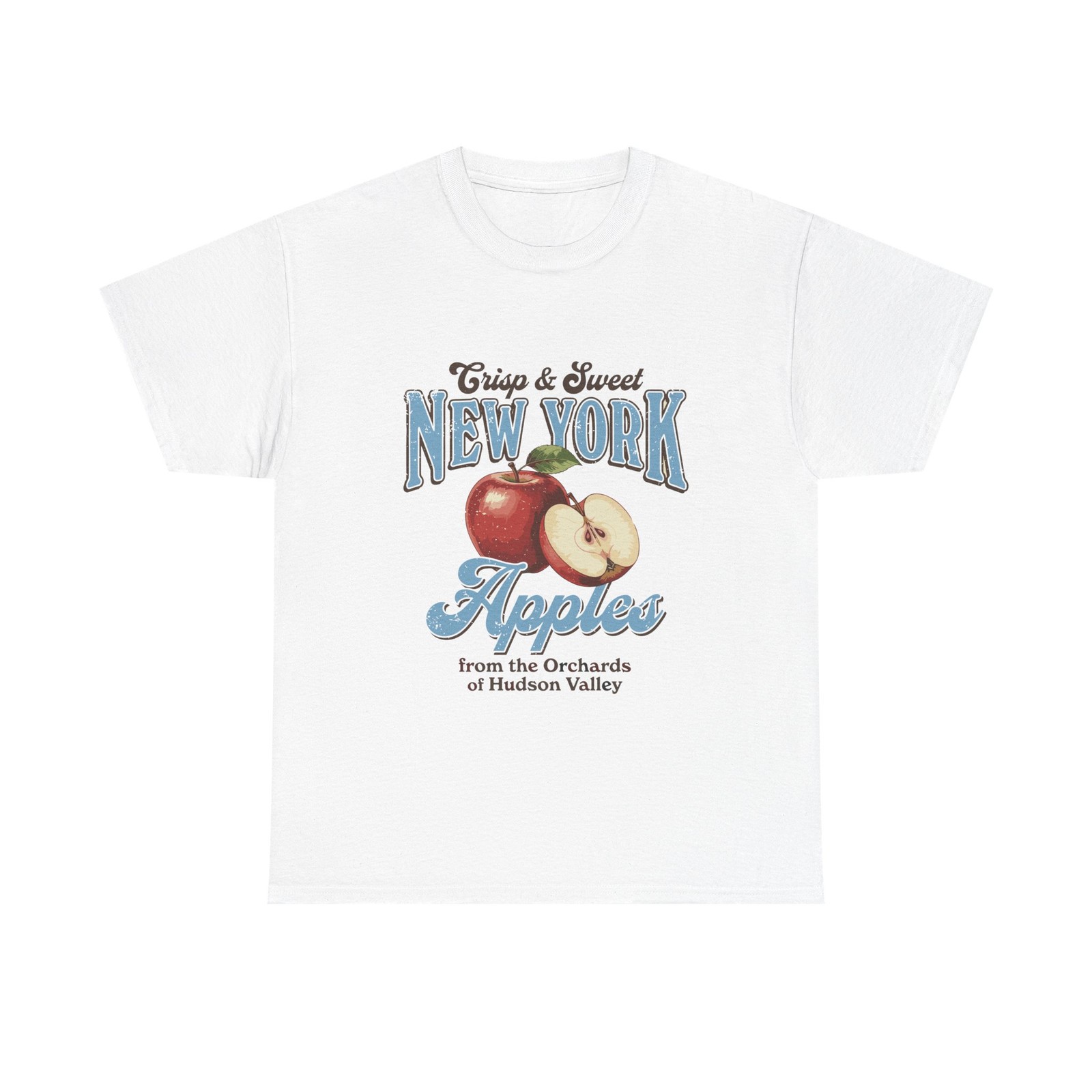New York Apples Hudson Valley Orchard Vintage White Tee