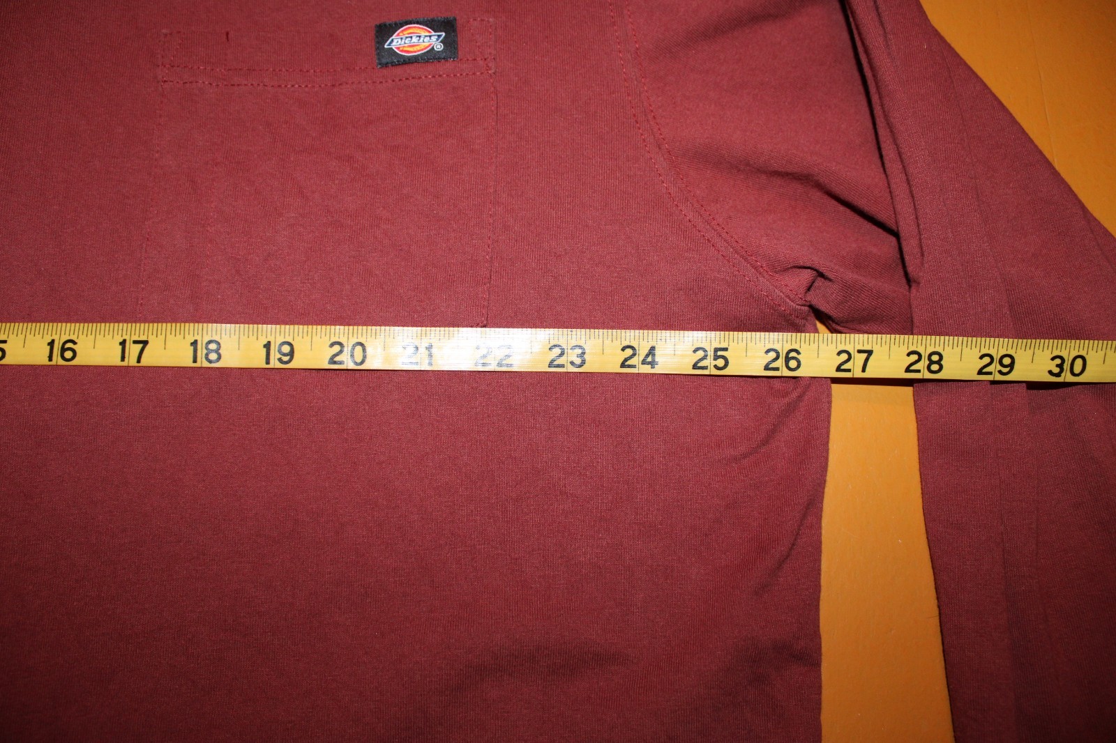 Mens Dickies 2 XL 100% Cotton Burgundy Henley T Shirt Long Sleeve With Pocket