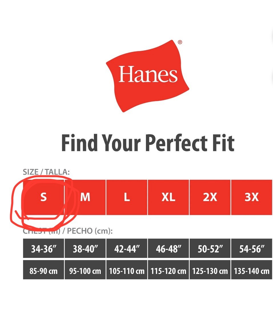 Hanes Men’s Value Pack Assorted Crew T-Shirt Undershirts 6 Pack Size Smal 34-36”
