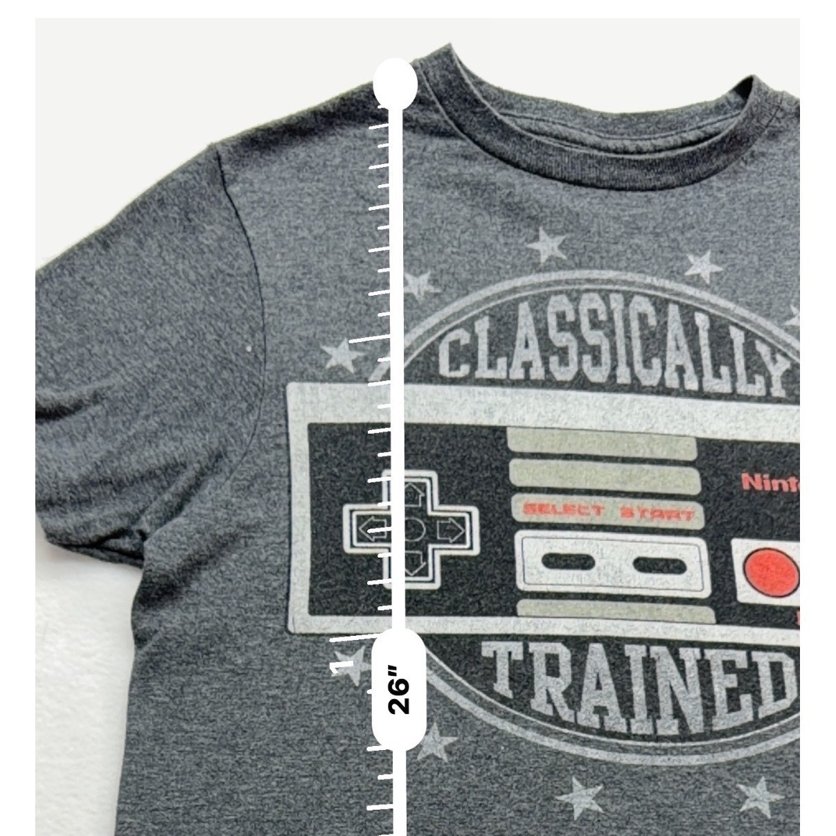 Nintendo Classically Trained NES Controller Graphic T-Shirt Mens Small Gray