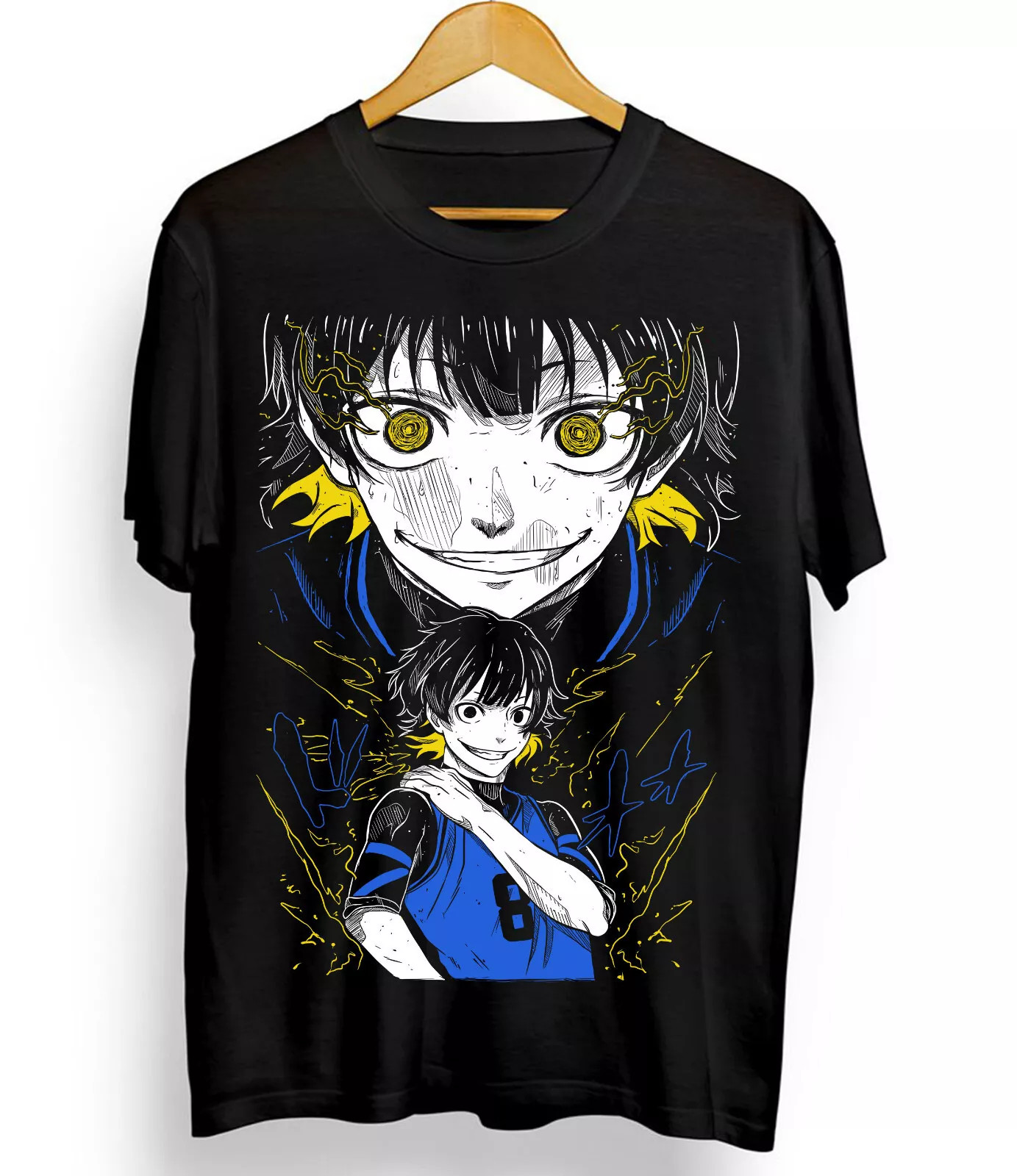 Blue Lock T-shirt,Meguru Bachira Shirt Kunigami,Rin Itoshi,Nagi T-Shirt Black