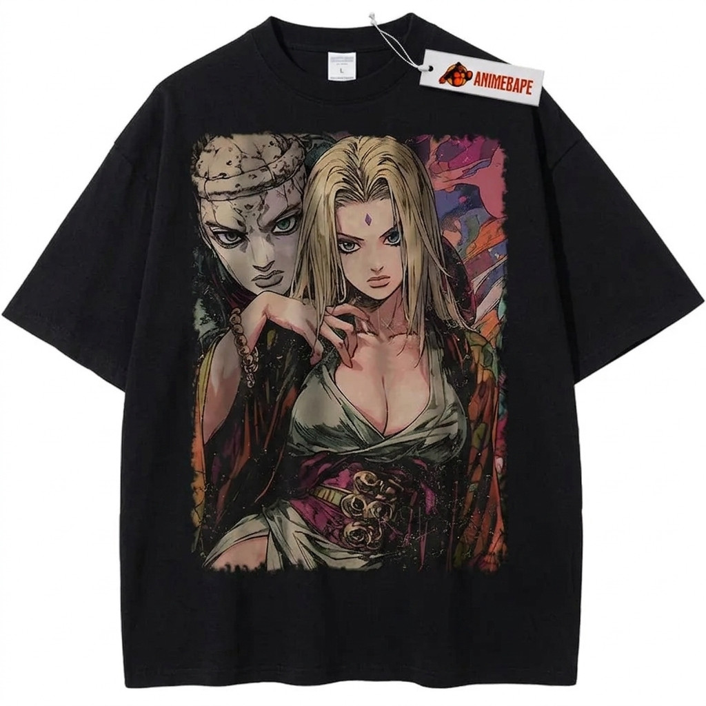 Tsunade Senju Naruto Anime Vintage T-Shirt Graphic Tee