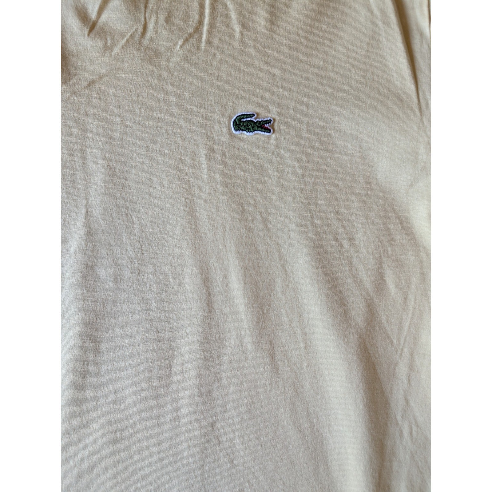 Lacoste Mens V-Neck T-Shirt Yellow 100% Pima Cotton Regular Fit US L FR 5