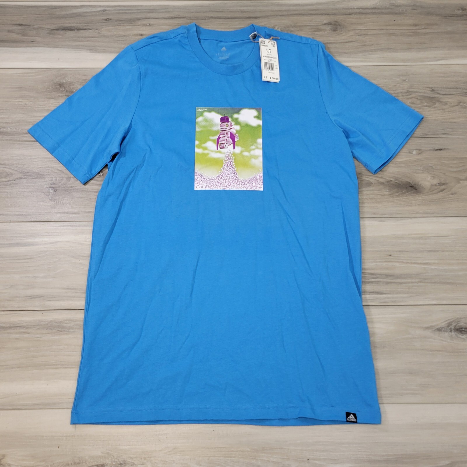 Adidas T-Shirt Men’s LT Pulse Blue Boost Rocket Short Sleeve New