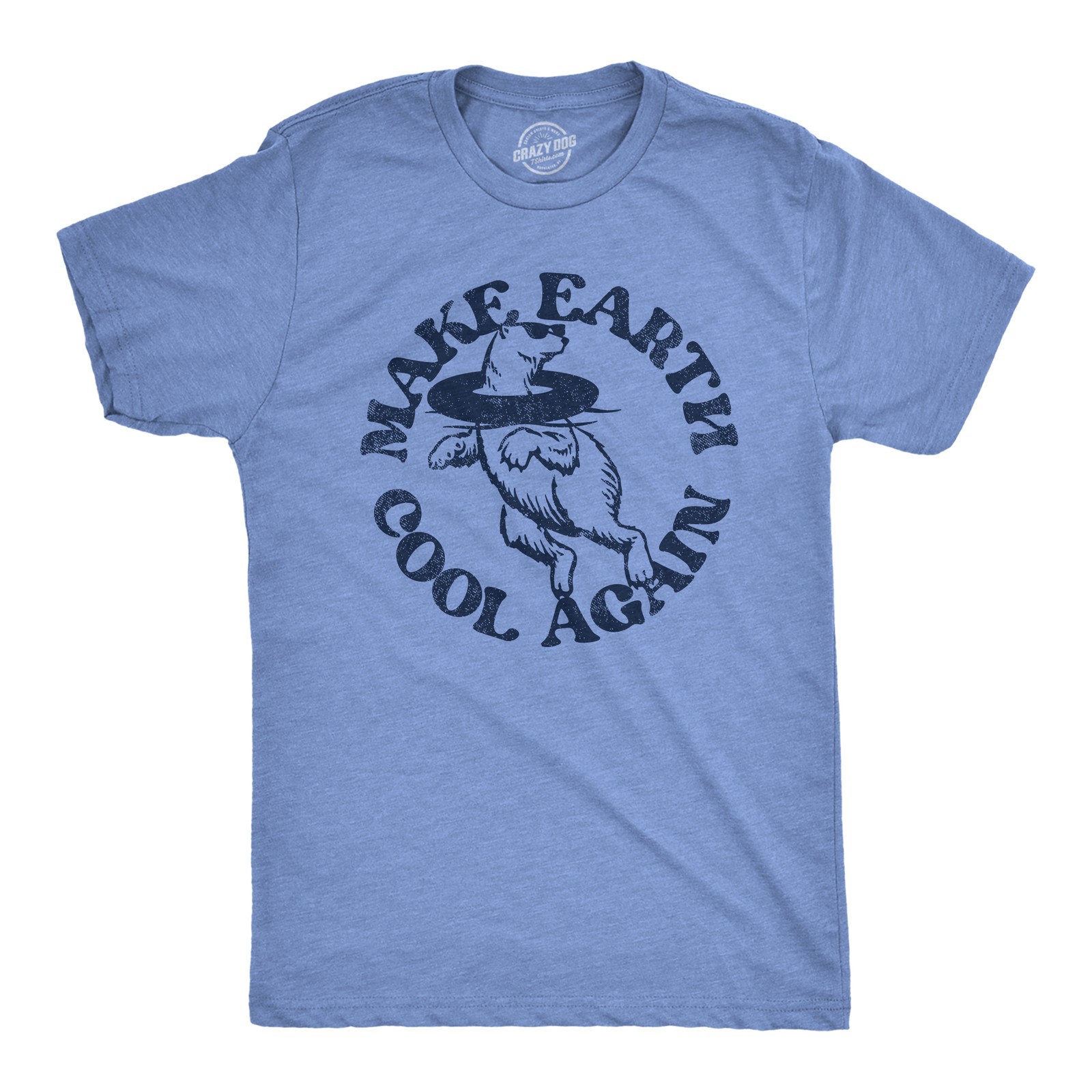 Mens Make Earth Cool Again T Shirt Funny Polar Bear Inner Tube Relaxing Graphic