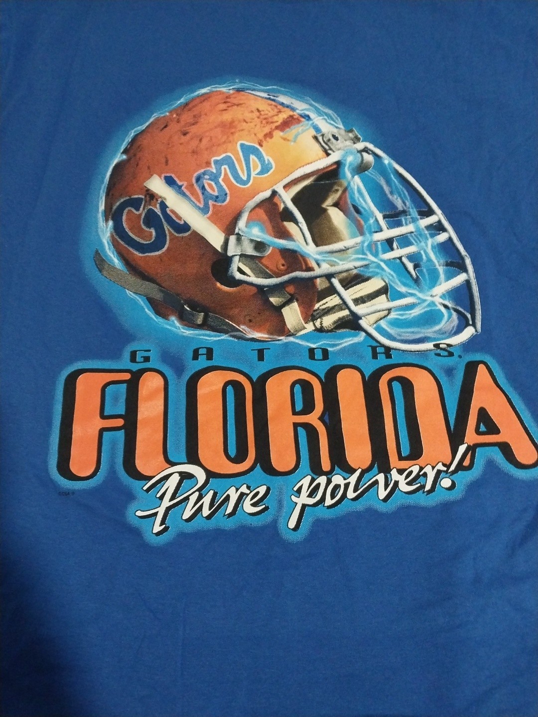 University of Florida gators football PURE POWER! Blue t shirt XL New