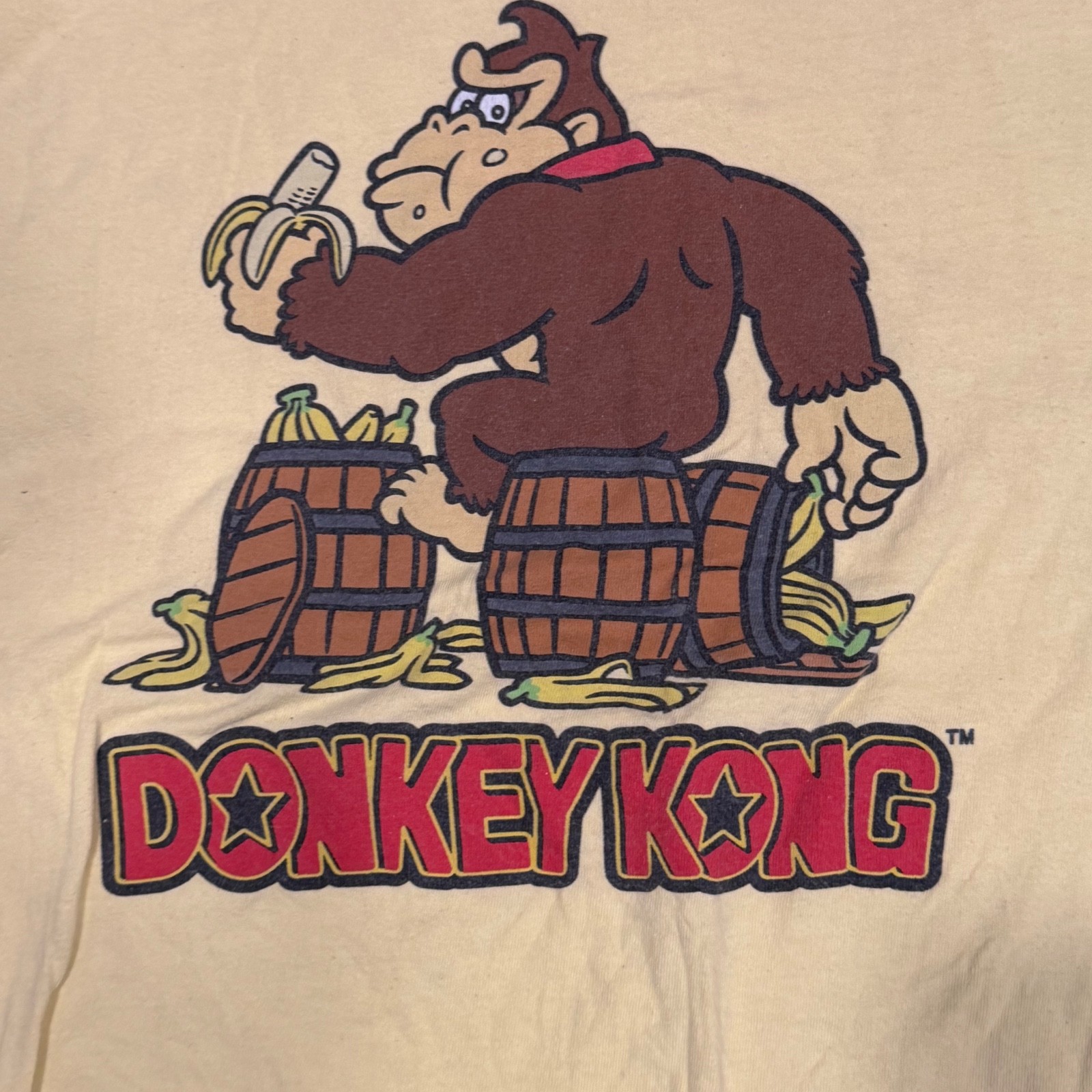 Donkey Kong T Shirt yellow size L Nintendo Flashback