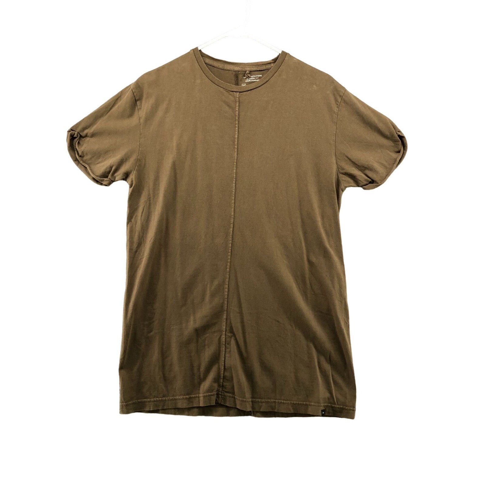 Urban Outfitters Modern Fit T Shirt Mens XS Exposed Seam Brown Short Sleeve
