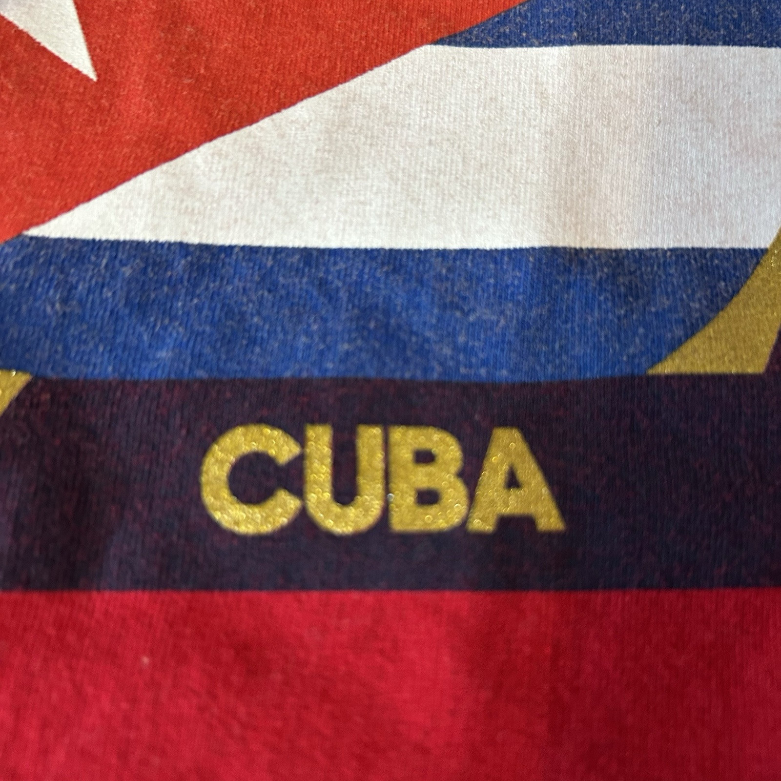 Cuba Soccer National Team Gold Cup Shirt Men 2XL Red Short Sleeve Cuban Flag