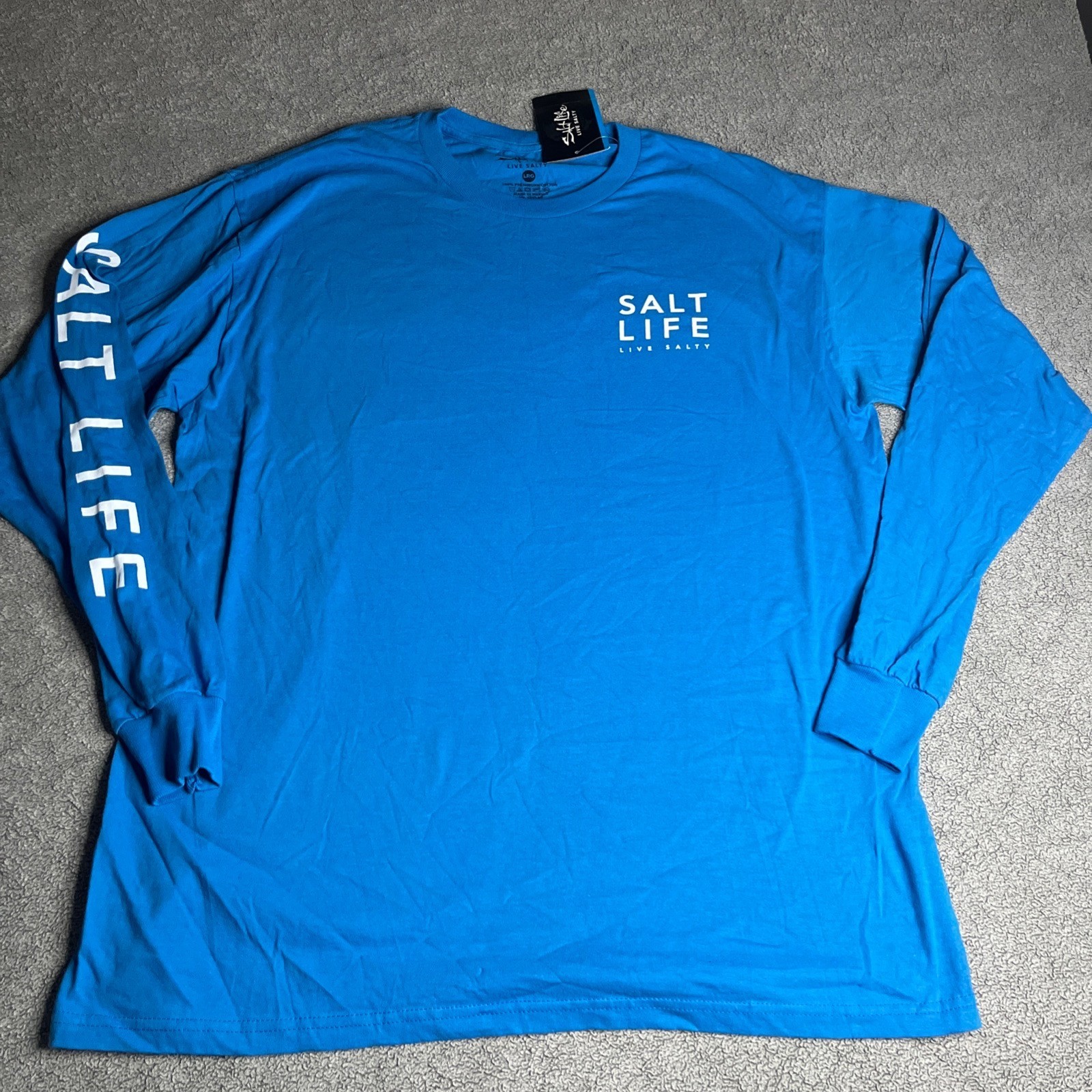 Salt Life Live Salty Blue Men’s Shirt Size Large Long Sleeve NWT B231