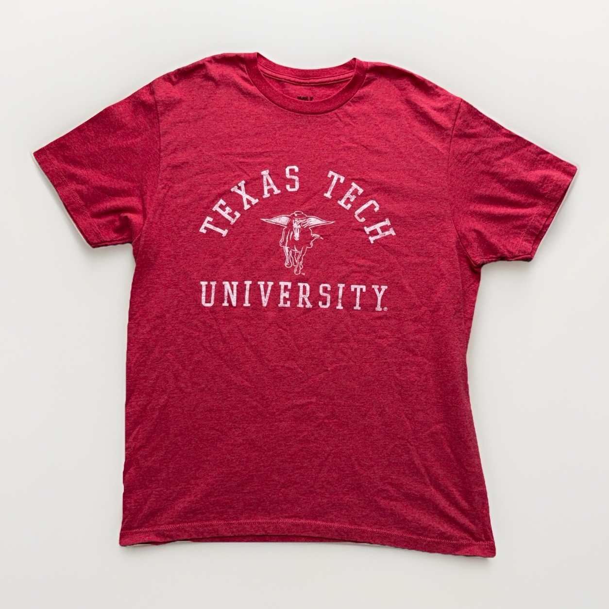 Vintage Mv Sport Mens T-Shirt L Heather Red Texas Tech University Collegiate