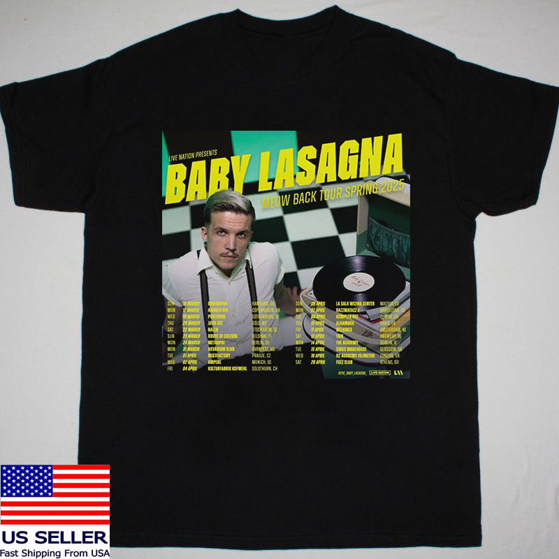 Baby Lasagna Meow Back Tour Spring 2025 T Shirt Full Size S-5XL
