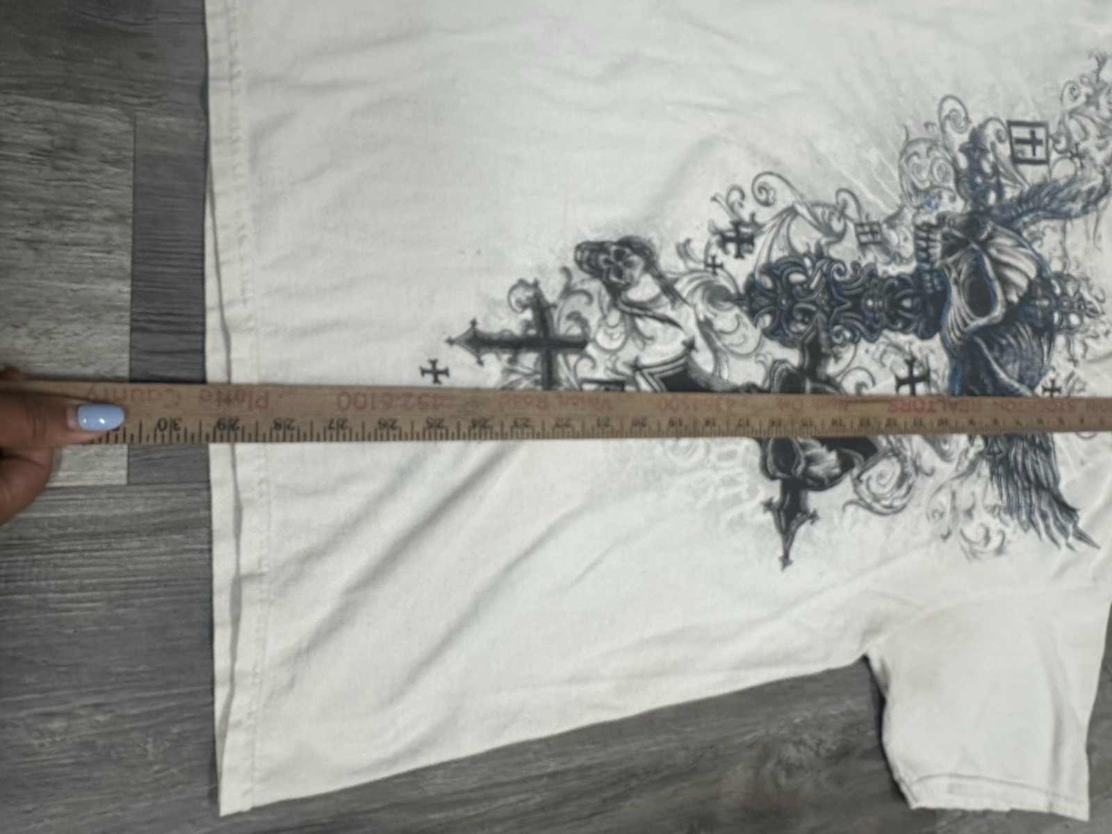 Y2k Grunge Shirt Sz 2XLarge Street Wear Skater Men’s Skull Wings Cross