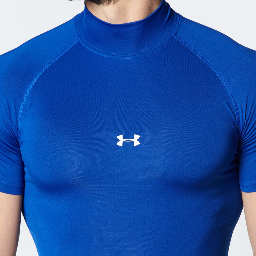 Under armour Solid Color Logo Print Half High Neck Short Sleeve T-Shirt