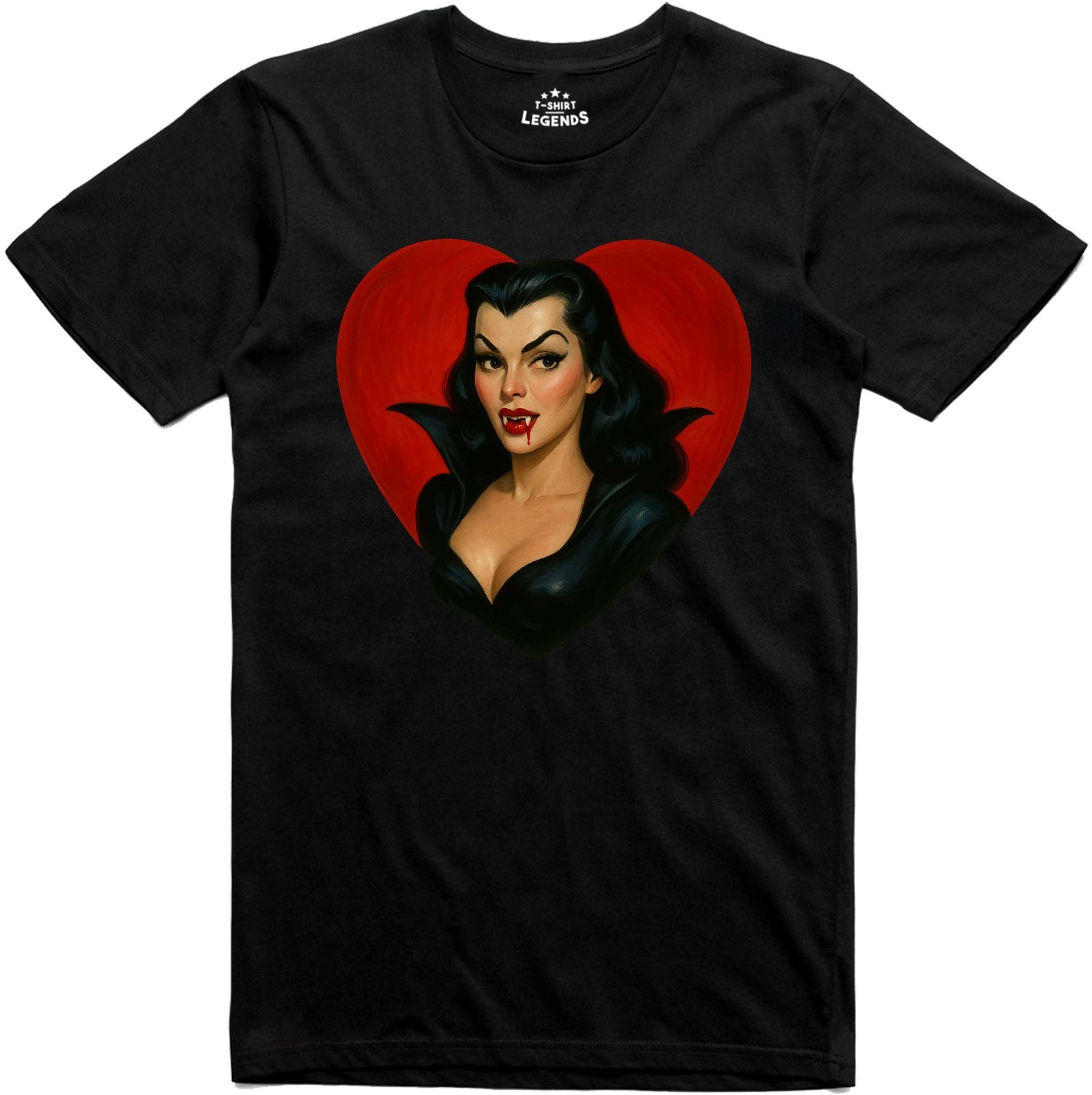Mens T-Shirt Beautiful Female Vampire Character Regular Fit Tee