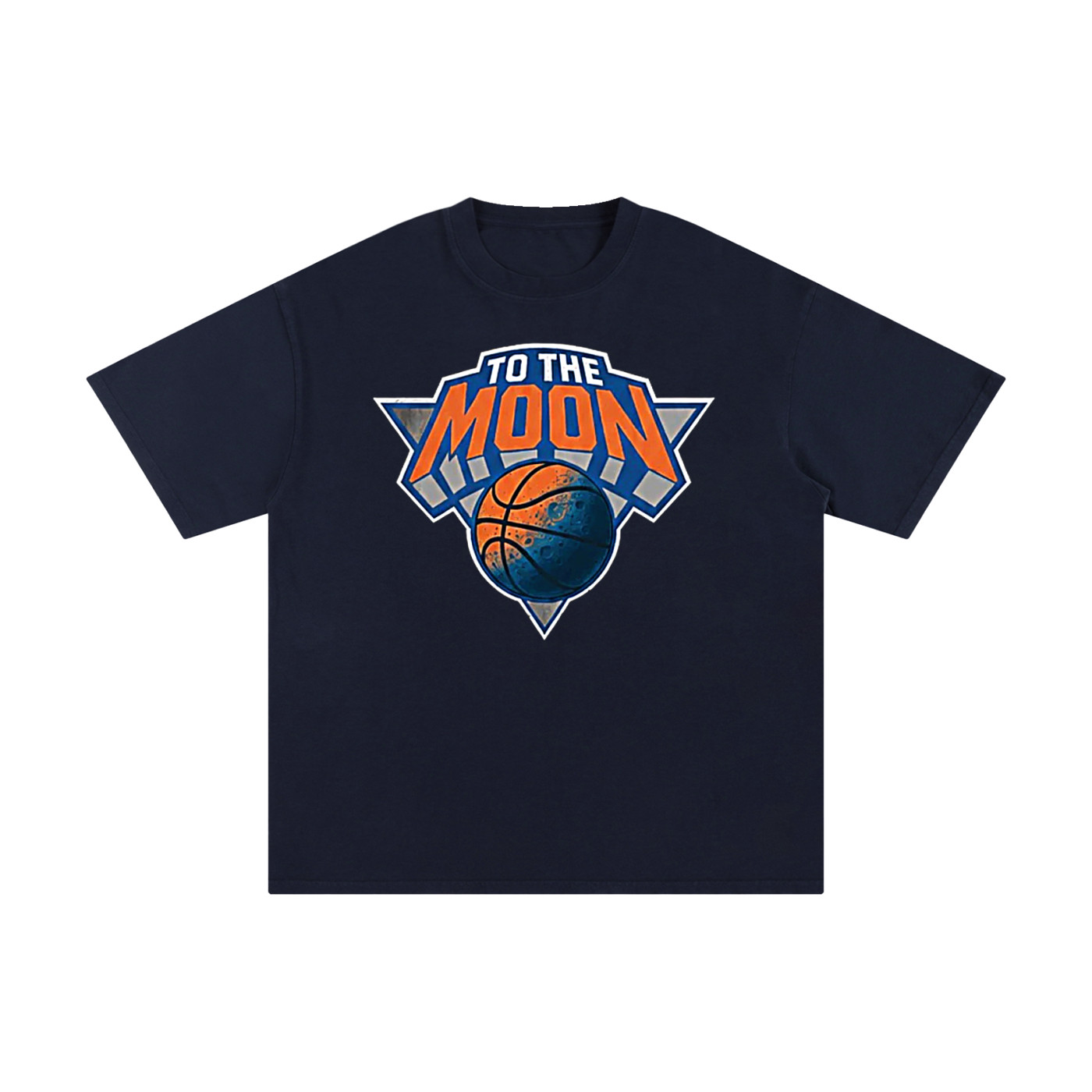 New York Knicks Basketball “To The Moon” T-Shirt NYC Double Sided Tee S-2XL