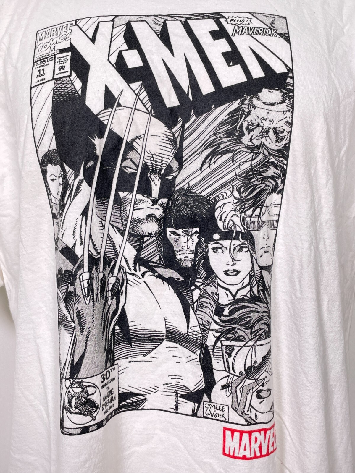 X-Men Marvel Comics Cover Wolverine Gambit Rogue White Graphic T-Shirt Men’s 2XL
