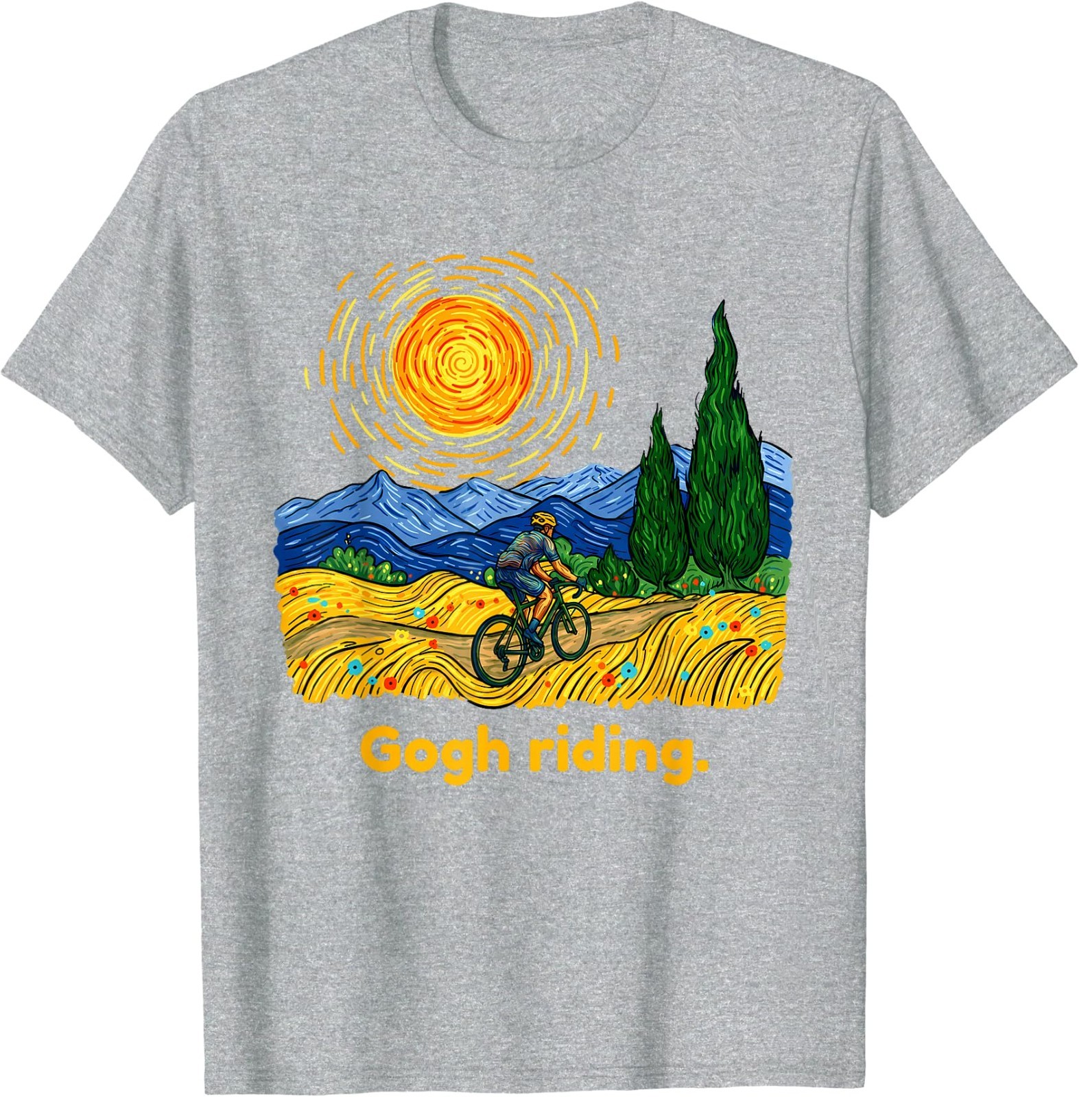 Gogh Riding Funny Cycling Van Gogh Art Bike T-Shirt