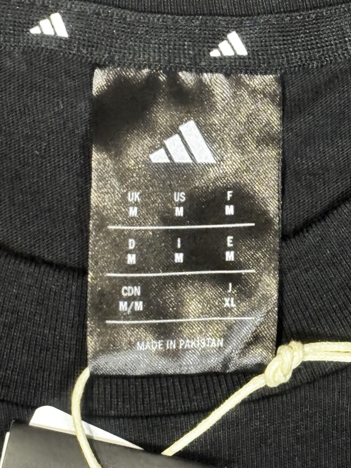 adidas Essentials Big Logo Cotton Tee T-Shirt Black White Mens Size M JE8945 New