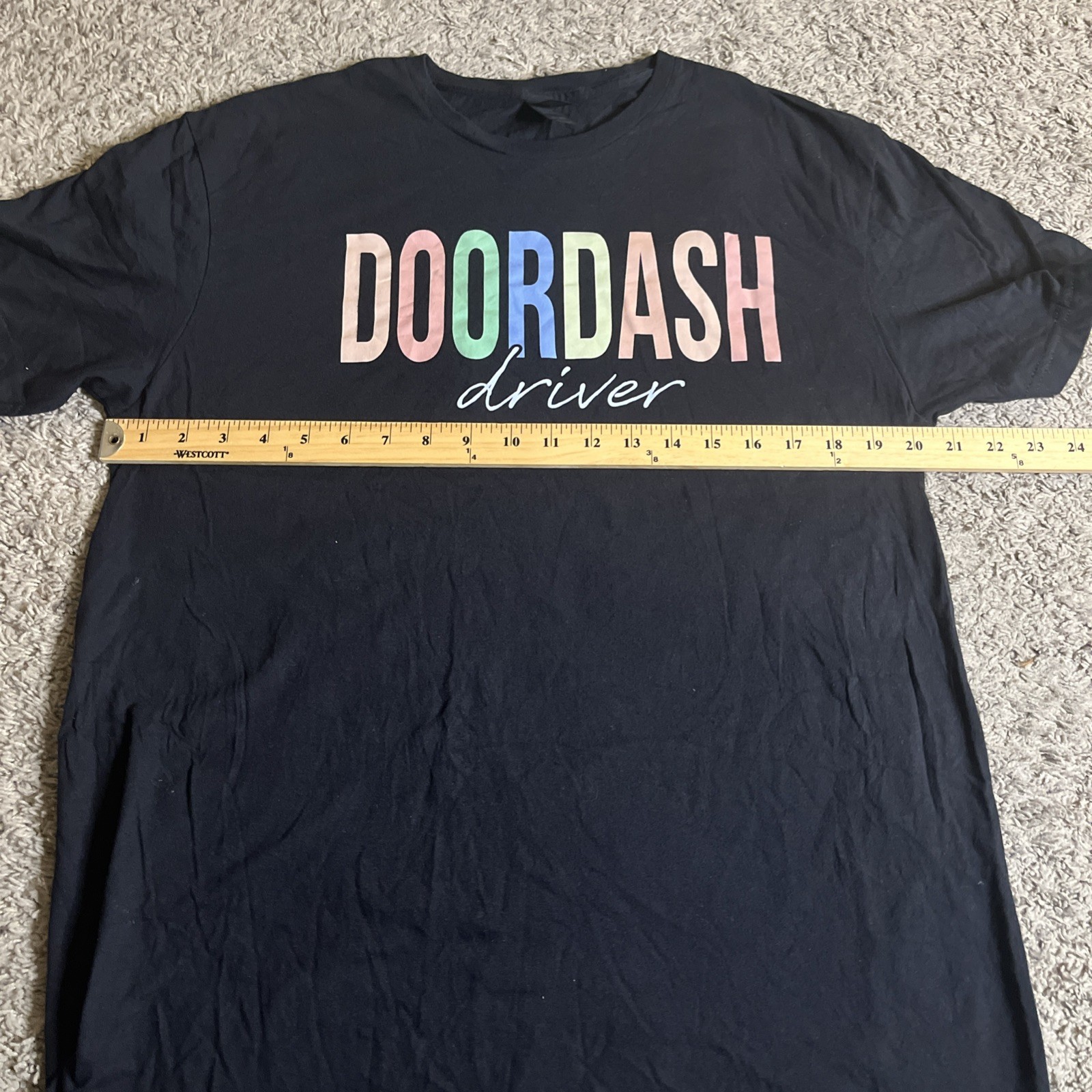 Doordash Driver Shirt Mens Size L Large Black Service Delivery Uniform Novelty