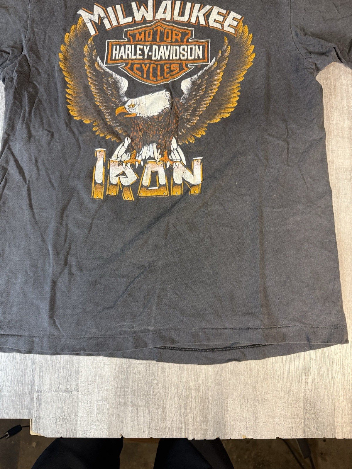 Vintage 1986 Harley Davidson Eagle Milwaukee Iron Biker Americana Mens MEDIUM